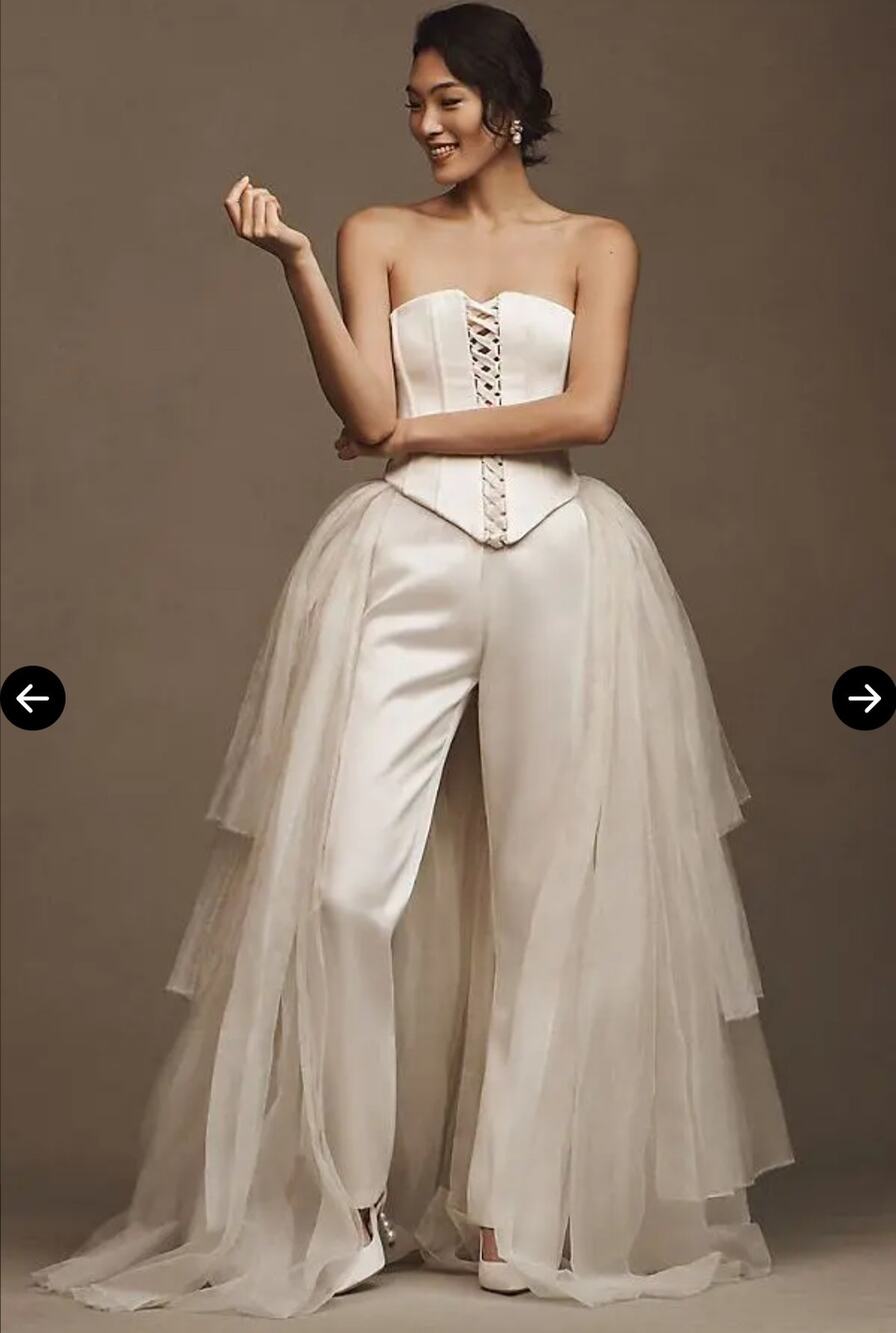 Bronx & Banco Women's White Serena Silk Tulle Overskirt Wedding NWT Size 4